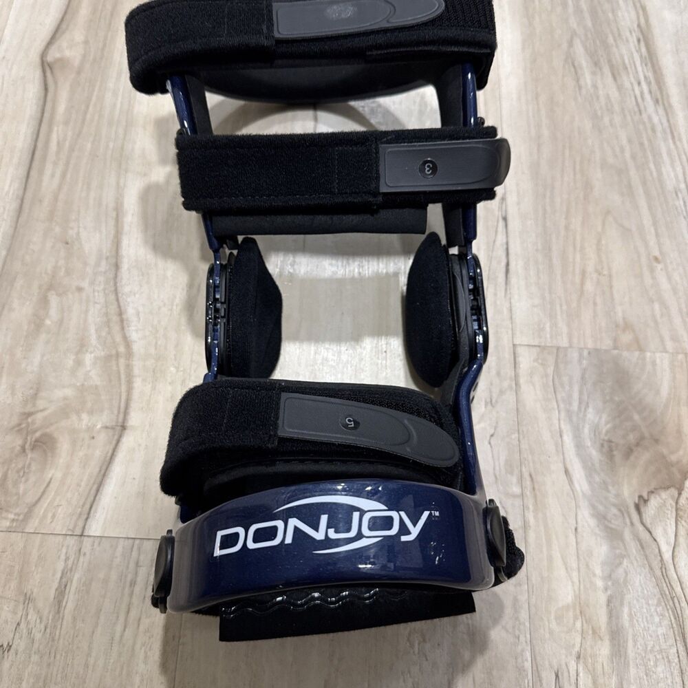 NEW DonJoy Defiance Carbon Fiber ACL PCL Knee Brace Navy Blue Left Leg - Sz LG